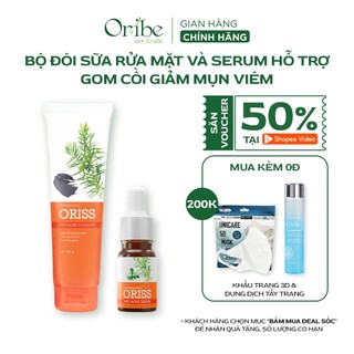 Combo Ngừa Mụn Mờ Thâm Oribe - Sữa Rửa Mặt Ngừa Mụn Oribe 100g + Serum ngăn ngừa mụn Oribe 10ml