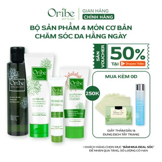 Combo 4 Bước Chăm Sóc Da Oribe Dưỡng Ẩm Dưỡng Trắng Da Ngừa Mụn Chống Nắng Thu Nhỏ Lỗ Chân Lông