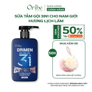 Sữa tắm gội nam 3in1 hương nước hoa cao cấp Orimen 220ml