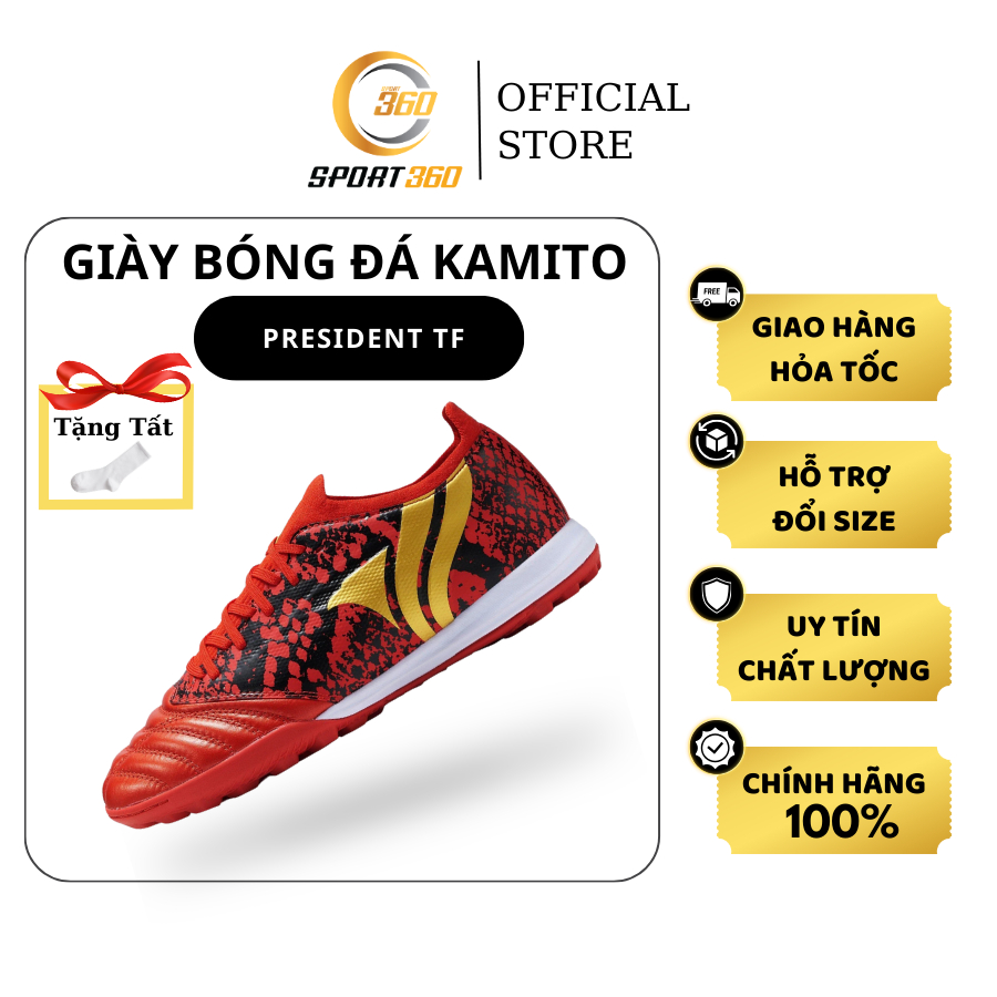 Giày đá bóng Kamito President - TF chính hãng, giày đá banh sân cỏ nhân tạo, giày đá bóng nam.