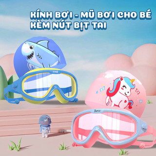 Kính bơi trẻ  cho trẻ combo kèm mũ bơi,nút bịt tai cho bé 1989KIDS SHOP mắt kính chống mờ,chống sặc nước YouYou