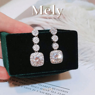 BÔNG TAI ĐÍNH ĐÁ DÀI HẠT NGỌC ( đá nhân tạo ) - MELY 580