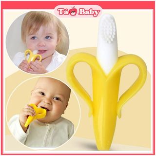 Gặm nướu cho bé ngứa lợi mọc răng tập nhai chất liệu Silicone an toàn hình quả chuối banana (Mỹ) GNUOU02 tao.baby