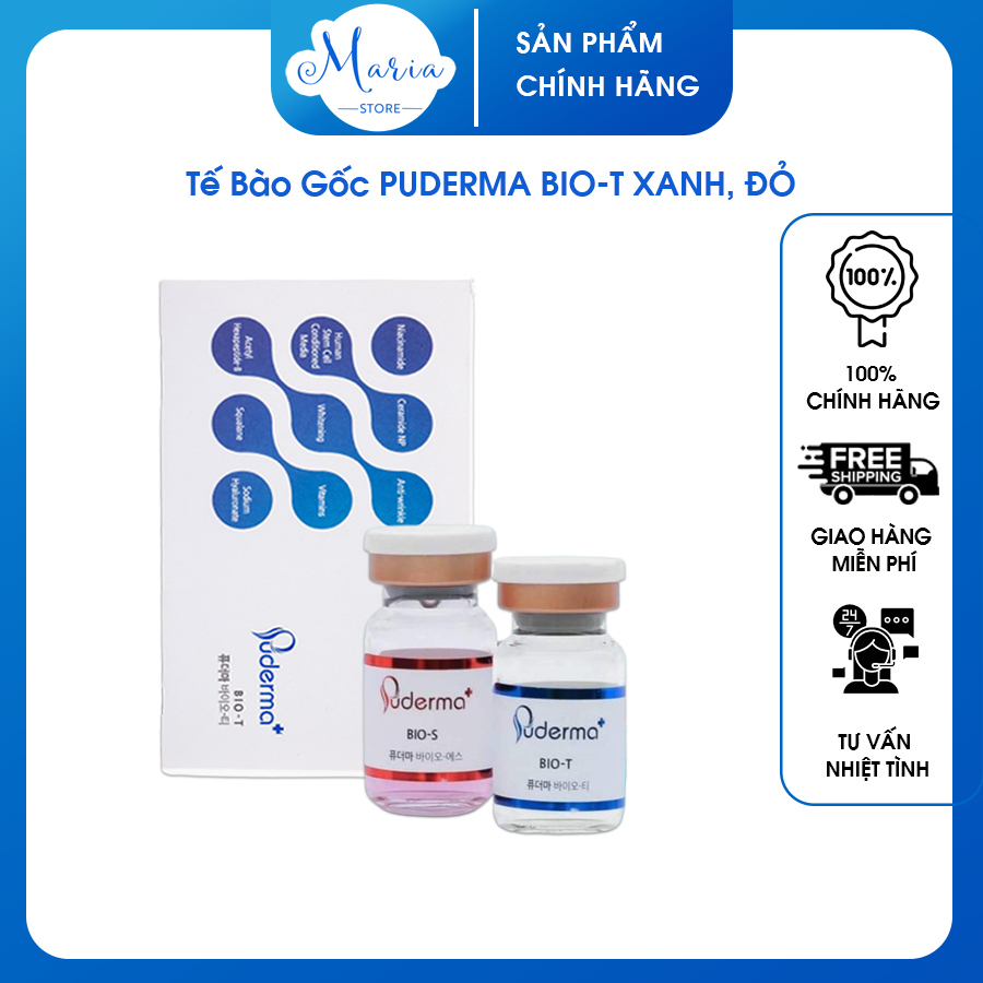 [Freeship Xtra] Tế Bào Gốc PUDERMA BIO-T XANH, ĐỎ, PHÁ NÁM: Làm mờ vết nám, tàn nhang, đồi mồi, vết 