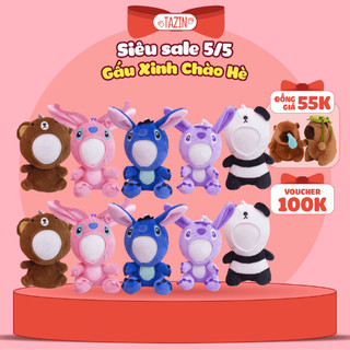 Gấu bông in ảnh, móc khóa gấu bông, thú nhồi bông in ảnh cao cấp Tazin