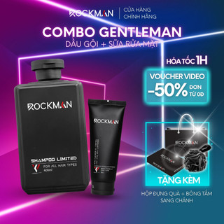 Combo GENTLEMAN ROCKMAN - Quà tặng bạn trai Dầu gội hương nước hoa nam 400ml & Sữa rửa mặt nam 70ml