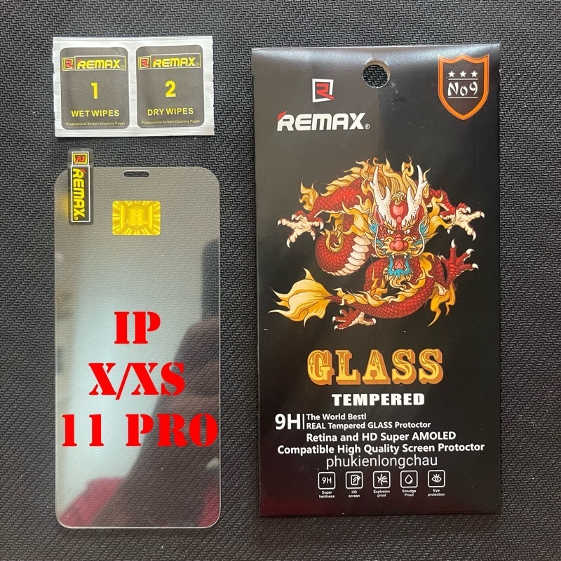 Kính Cường Lực Màn Hình iPhone X/Xs/11 Pro Trong Suốt Con Rồng Remax