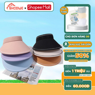 Mũ Chống Nắng Nữ SHODWE Nửa Đầu Rộng Vành, Nón Chống Nắng Hàn Quốc Chất Liệu Vải Polyester Mát Chống Tia UV Đi Biển