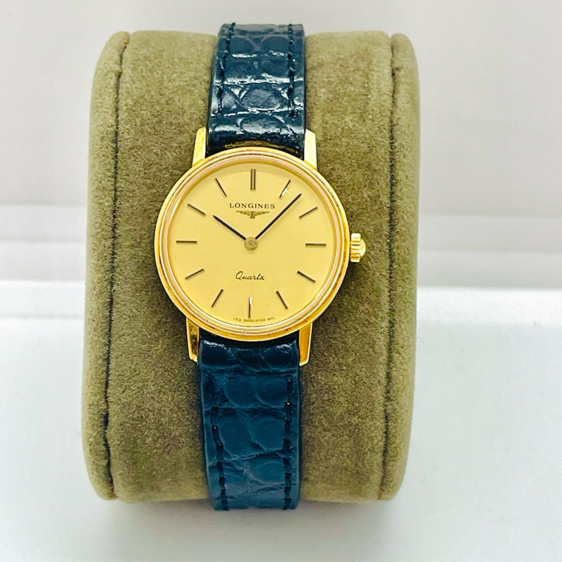 Đồng hồ pin nữ hiệu longines vỏ bọc vàng Thuỵ Sỹ [Chính hãng/Nhật bãi]