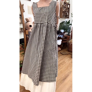 Áo xẻ tà cột hông caro - Mei dress