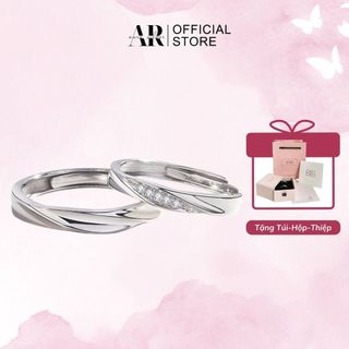 Nhẫn cặp nam nữ freesize nhẫn đôi Helios-Aura Silver-ND10