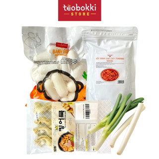 [SHIP HCM] Combo nấu tokbokki nhân phô mai kèm sốt và chả cá (cay/không cay) Tèobokki