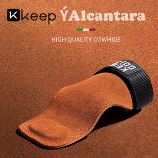 Găng tay tập gym Keep trợ lực Lifting Straps chính hãng loại 1, dây kéo lưng tập gym da bò 3 lớp hỗ trợ deadlift, kéo xà