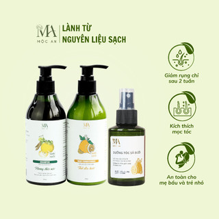 Combo chăm sóc tóc toàn diện mộc an 3 sản phẩm chiết xuất thảo mộc, tóc chắc khoẻ giảm gãy rụng