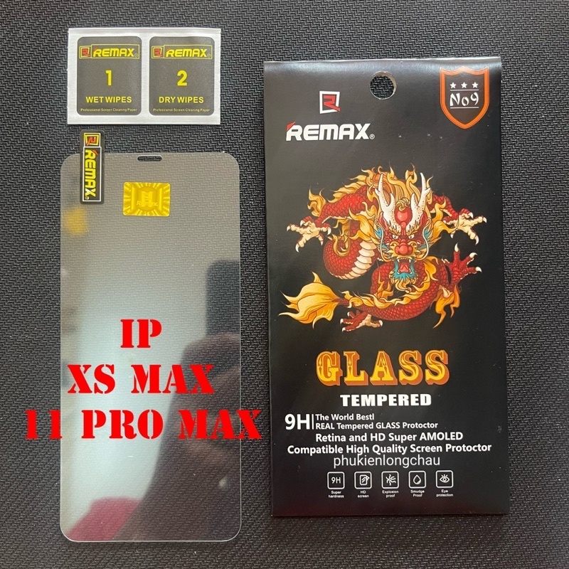 Kính Cường Lực Màn Hình iPhone Xs Max/11 Pro Max Trong Suốt Con Rồng Remax