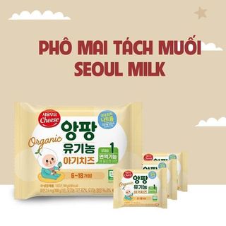 Phô mai tách muối hữu cơ Chesse Seoul Milk Hàn Quốc cho bé ăn dặm từ 6m+