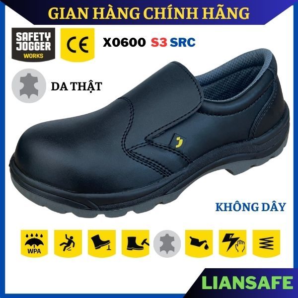 Giày bảo hộ lao động nam Safety Jogger Dolce - X0600 S3 mũi sắt không dây - Giày công trình nam chống đinh - làm đầu bếp