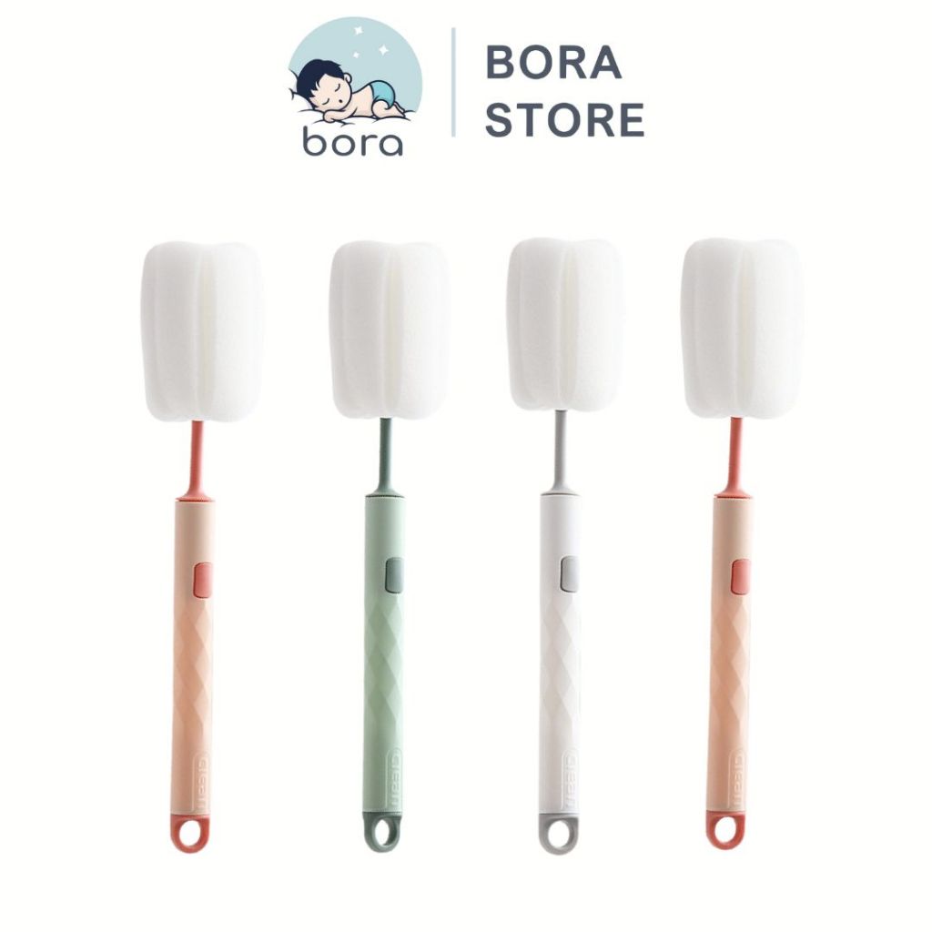 Cọ rửa bình sữa mút xốp, đầu mút có thể thay thế