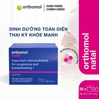 Orthomol Natal - 29 vitamin & khoáng chất cho phụ nữ mang thai và cho con bú. Bổ bầu dạng bột pha kèm viên uống