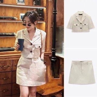 Set đồ vest zr chất xước thái sang chảnh, set đồ nữ thanh lịch xinh xắn