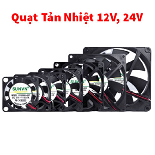[Chính Hãng] Quạt Tản Nhiệt 12V 24V DC 5x5, 9x9, 12x12CM, Quạt làm mát 12V đủ loại, lưới bảo vệ quạt đầu dây có jack