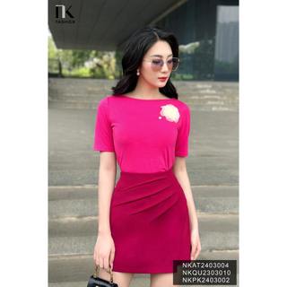Áo Thun Tay Lỡ Cổ Thuyền NK Fashion Sành Điệu, Nữ Tính NKAT2403004