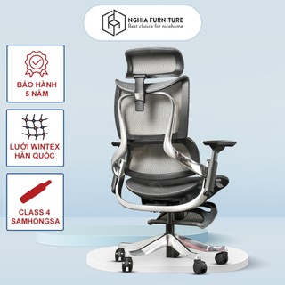 Ghế công thái học Nghia furniture Maza, Piston class 4  Samhongsa Hàn Quốc, lưới Wintex Hàn Quốc