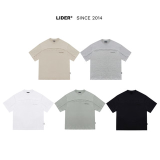 Áo thun basic unisex lider original boxy tee - trắng/ be/ xanh/ xám/đen