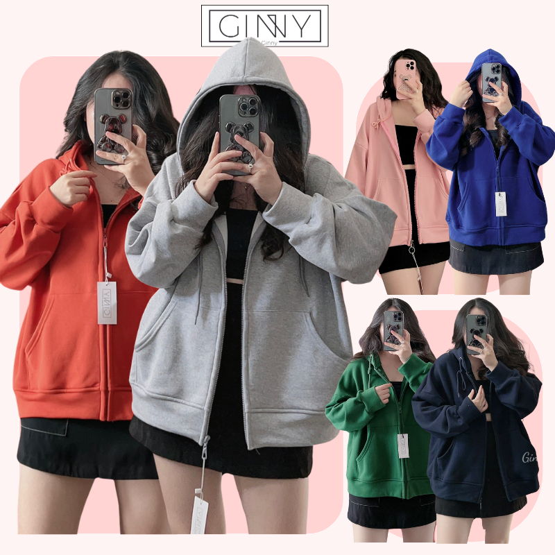 Áo Khoác Thun CC Nữ Hoddie Zip Khóa Kéo Form Rộng Mira CC TL013| Chống Nắng Thoáng Mát Hottrend | Basic Dành Cho Nam Nữ