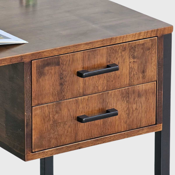 Bàn Gỗ Làm Việc Văn Phòng Cho Học Sinh Sinh Viên Chân Sắt Có Hộc Kéo 120x60x75 cm Mã BLV01 | UnderThinker Decor Revival | BigBuy360 - bigbuy360.vn