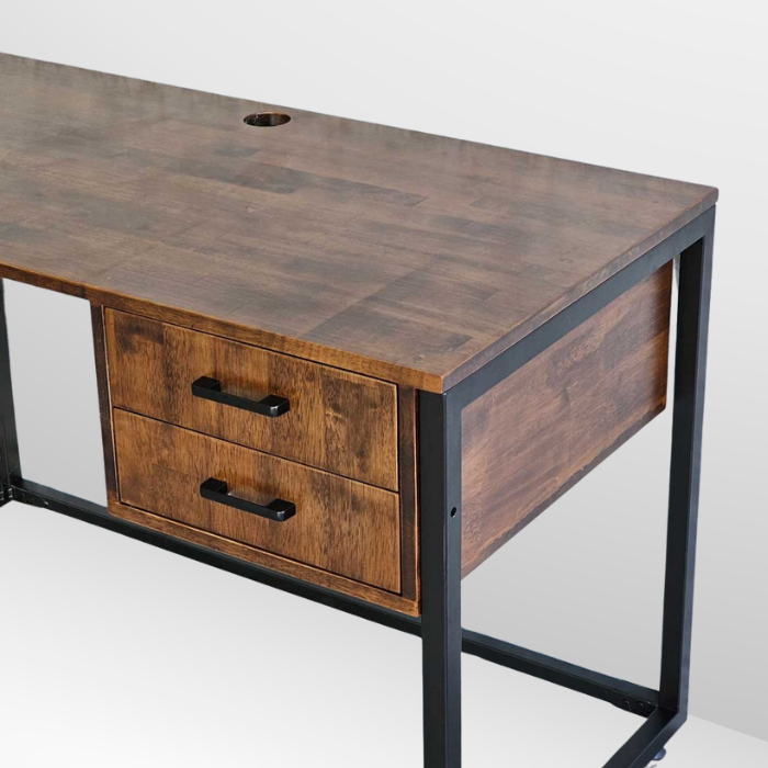 Bàn Gỗ Làm Việc Văn Phòng Cho Học Sinh Sinh Viên Chân Sắt Có Hộc Kéo 120x60x75 cm Mã BLV01 | UnderThinker Decor Revival | BigBuy360 - bigbuy360.vn