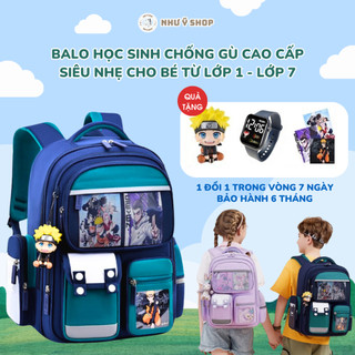 Balo cho bé trai gái chống gù Như Ý Kids Shop Naruto, cặp đi học trẻ em dễ thương, ba lô học sinh chống nước, siêu nhẹ