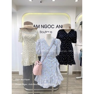 Váy hoa nhí cổ chéo