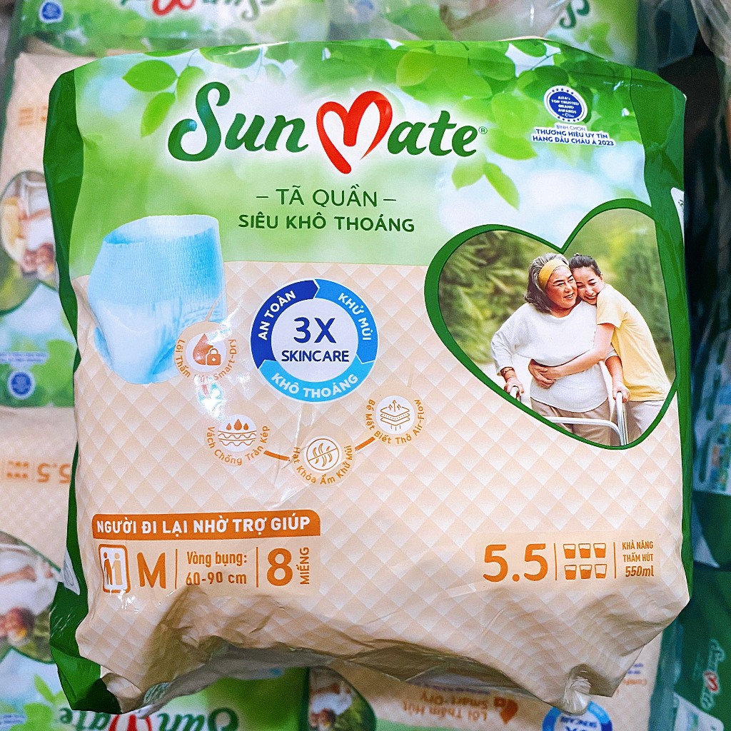 Tã quần siêu khô thoáng Sunmate M8
