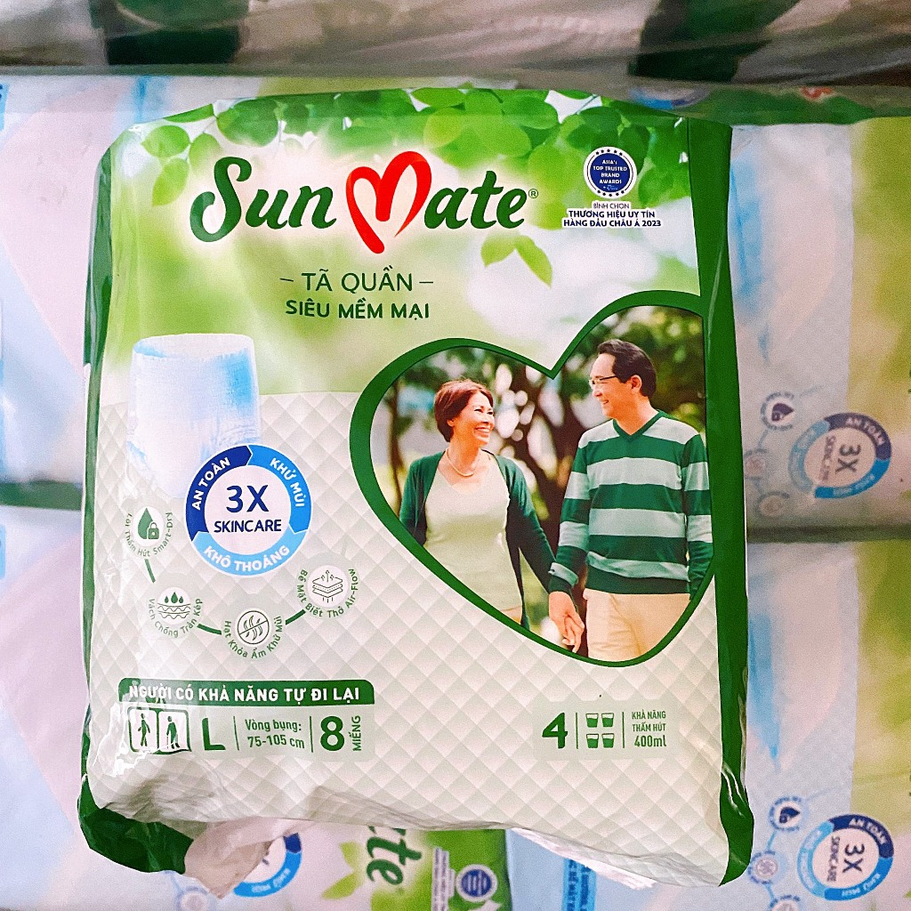 Tã quần siêu mềm mại Sunmate L8 (8 miếng/ gói)
