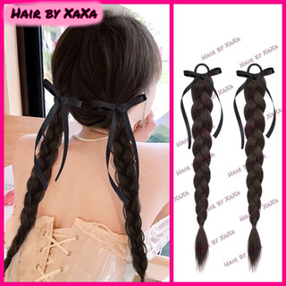 Một chiếc dây chun buộc đuôi tóc giả thắt bím đuôi ngựa đính nơ y2k x178