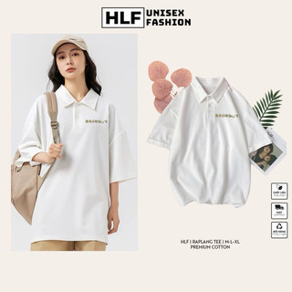 Áo polo thun cổ trụ thêu hình thêu chữ nhật bản cực đẹp, áo thun size có cổ HLFashion