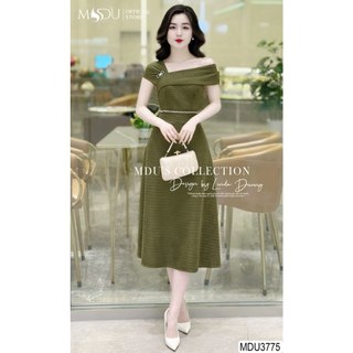  MDU3775 Váy thiết kế tiểu thư dáng xòe nhẹ, chất liệu visco Nhật mềm mịn cao cấp, nhẹ nhàng, không bai xù.