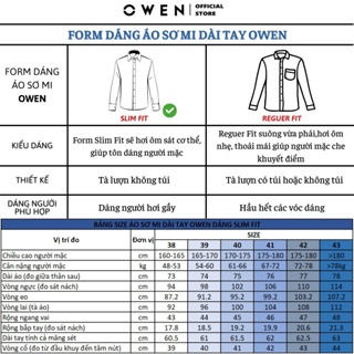 Áo sơ mi dài tay nam OWEN AR230242DT công sở vải nano cao cấp nhẹ mát màu dobby trắng dáng regular fit tà lượn có túi