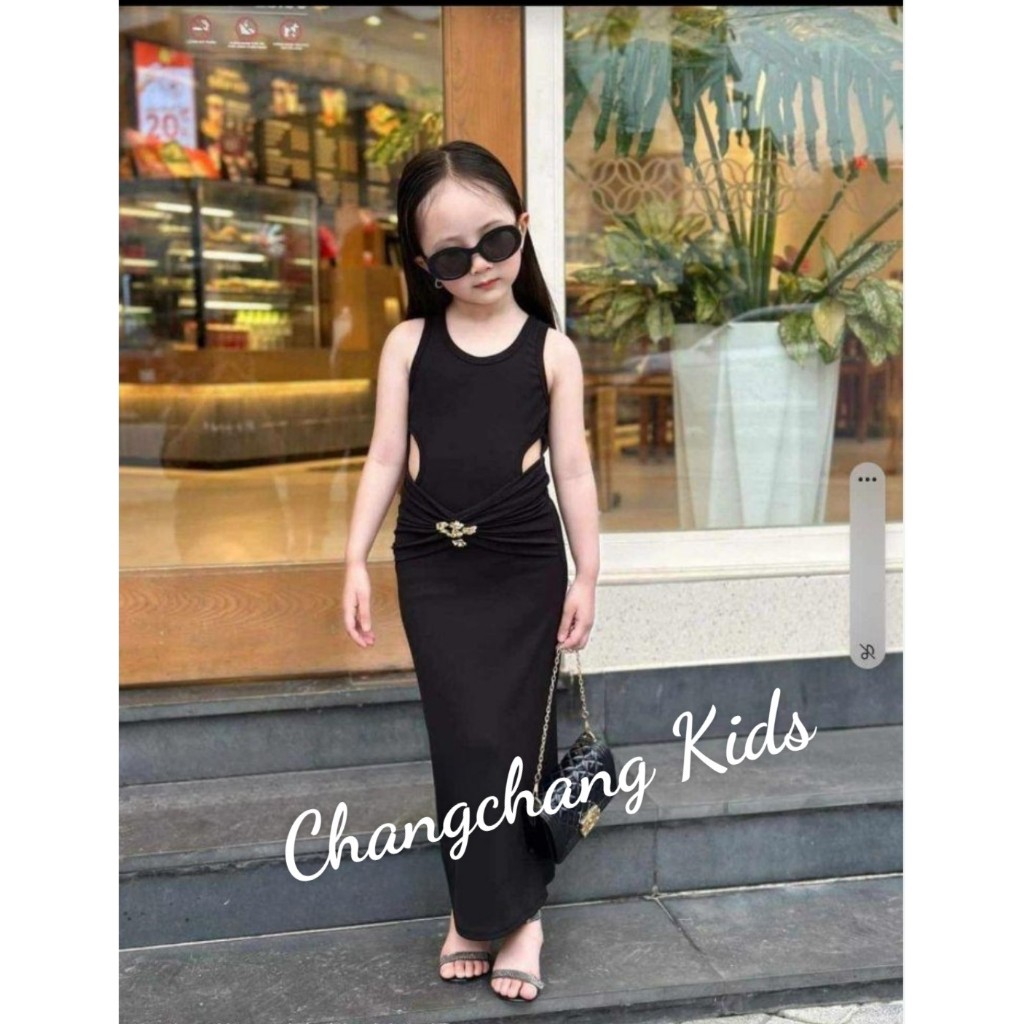 HÀNG THIẾT KẾ Đầm body hở lưng vải thun UMI xịn cho mẹ và bé 3,4,5,6,7,8,9,10,12,13,14,15 tuổi