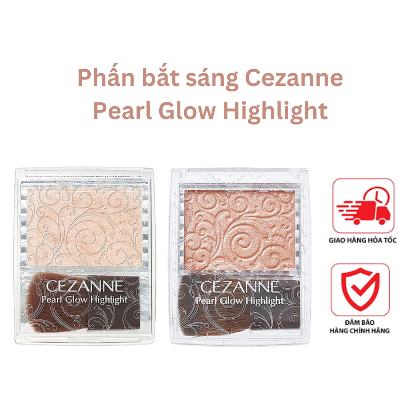  Phấn bắt sáng Cezanne Pearl Glow Highlight Nhật Bản Căng Bóng Tự Nhiên Mỏng Nhẹ 