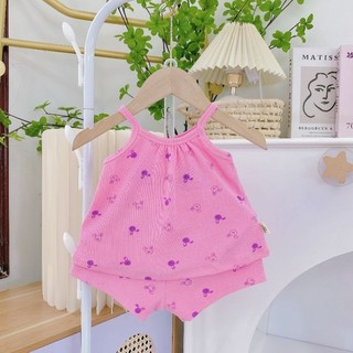 Bộ hai dây bé gái - cotton tăm