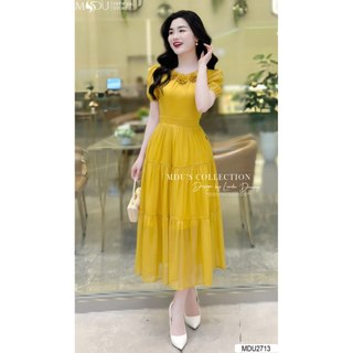  MDU2713 Váy thiết kế chất liệu tơ Hàn cao cấp, được thiết kế 2 lớp (có lớp lót) tránh lộ, mềm mịn, không xù.