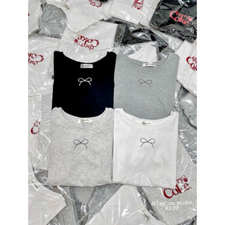 (KÈM ẢNH THẬT) ÁO BABYTEE HÌNH NƠ BASIC DÁNG ÔM