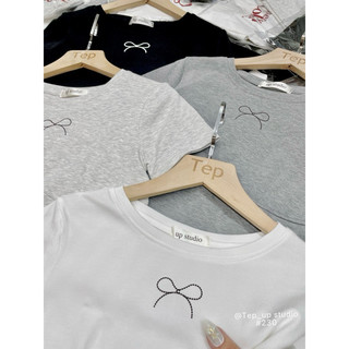 (KÈM ẢNH THẬT) ÁO BABYTEE HÌNH NƠ BASIC DÁNG ÔM