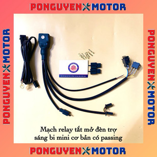 Mạch relay tắt mở đèn bi mini hoặc trợ sáng có passing