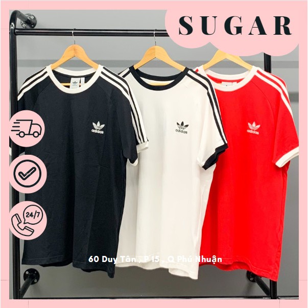 Áo Thun ADIDAS 3 Sọc Adicolor Màu Đen Trắng Hàng Chính Hãng