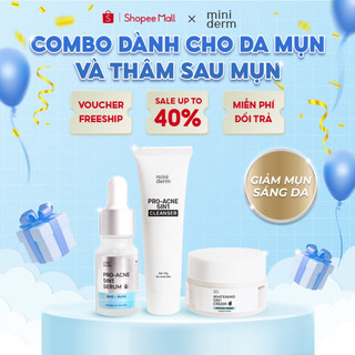 Combo Serum sữa rửa mặt và kem dưỡng dành cho Da mụn và thâm sau mụn Miniderm