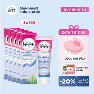 Combo 5 Kem tẩy lông Veet dành cho da nhạy cảm 50G/tuýp