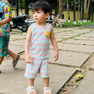 Gạo Sữa | Bộ hè bé trai và bé gái Gạo Sữa, bộ ba lỗ, bộ sát nách unisex 8-23kg